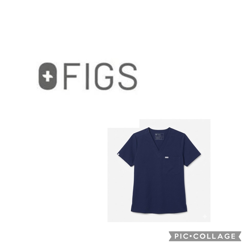 FIGS Casma Scrub Top Navy Blue V-Neck Single Pocket Technical Collection Small
